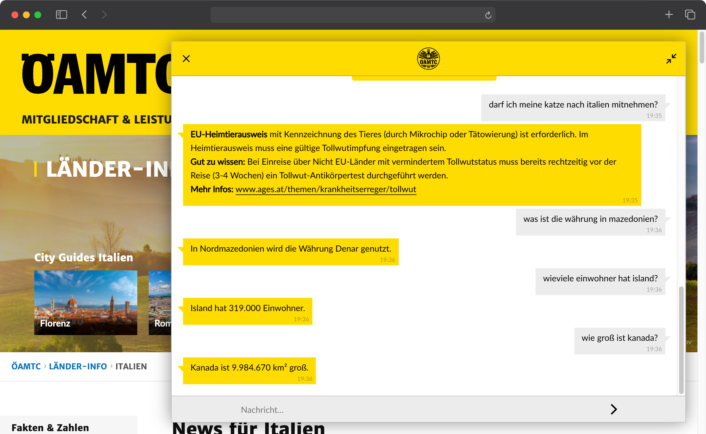 Screenshot von oeamtc.at