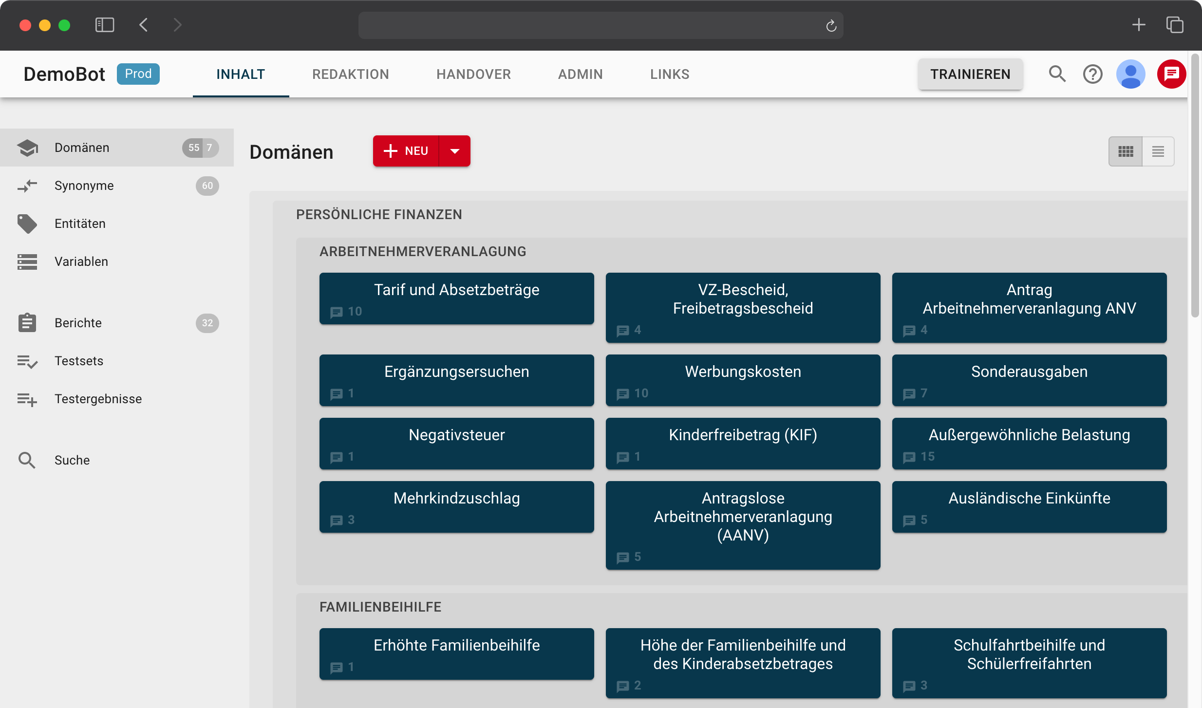 Structure content within the Ubitec Bot Framework