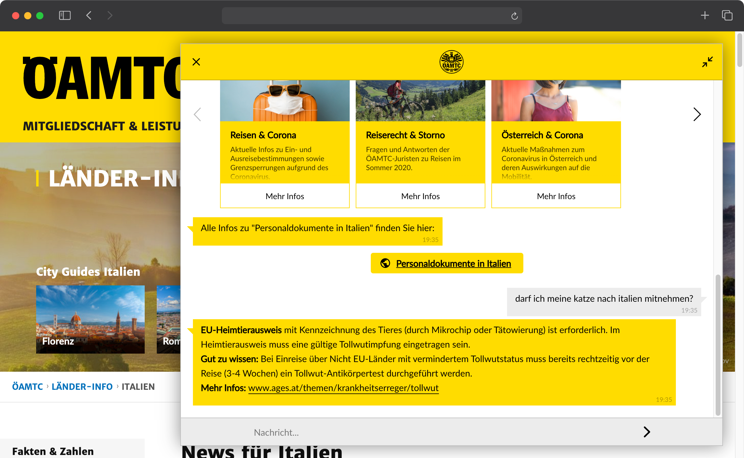 Screenshot von oeamtc.at