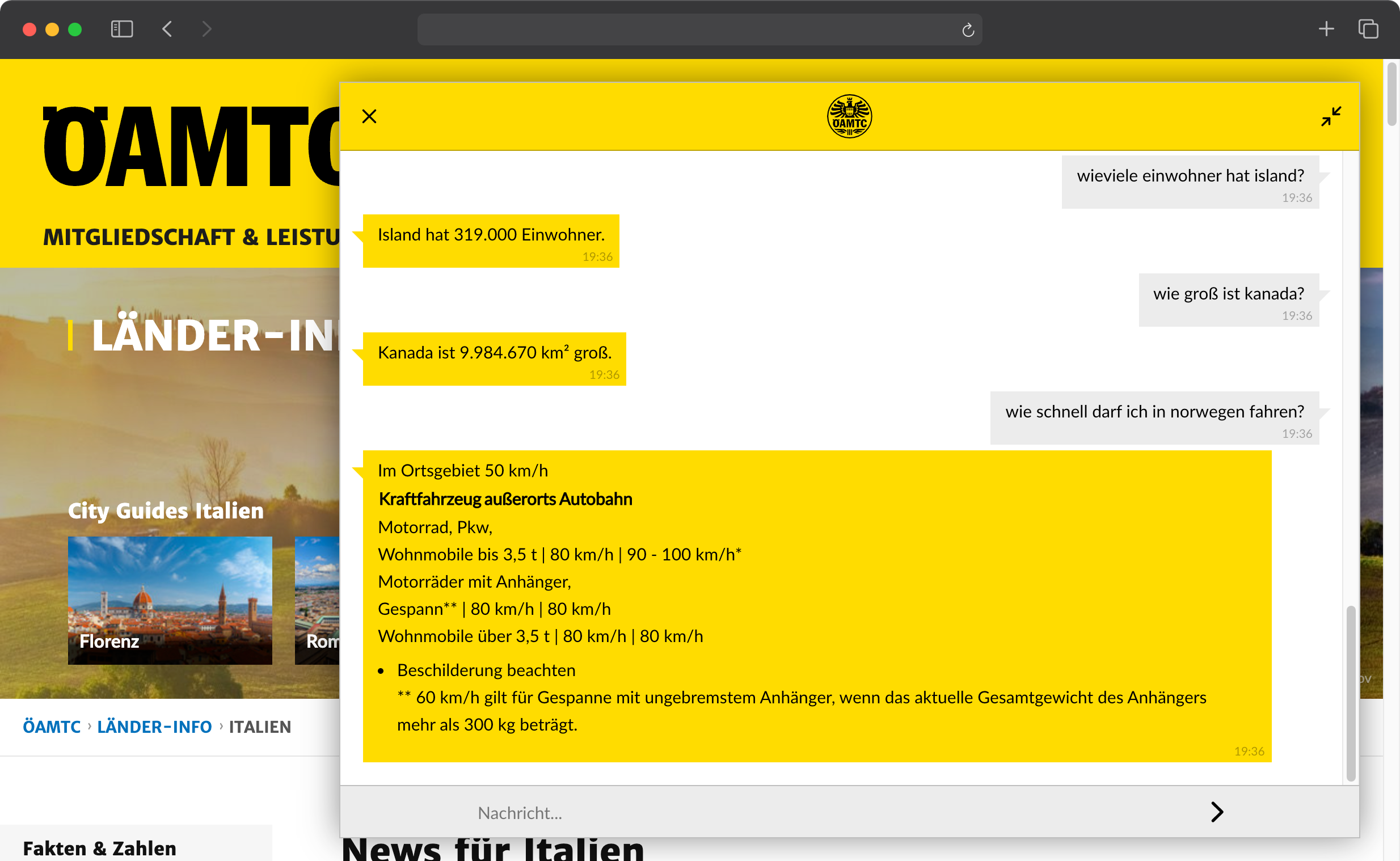 Screenshot von oeamtc.at